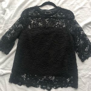 Black lace top